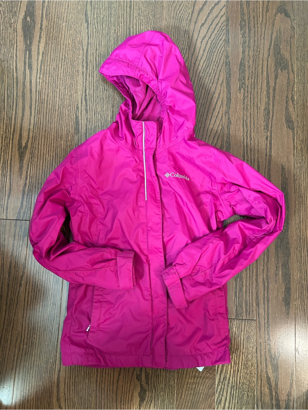 Columbia kids's Pink Hooded Rain Jacket size 7/8